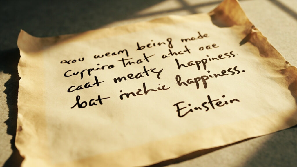 La note d'einstein sur la simplicité et le bonheur